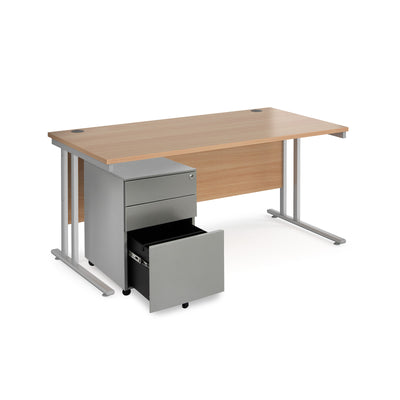Maestro 25 bundle straight 1600 desk with 3 drawer pedestal - SBS16B