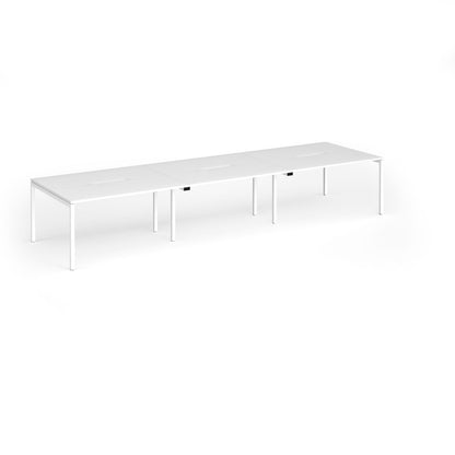 Connex Plus Goal Post Double Back to Back Desks 1200mm deep - GCO4212-WH-WH