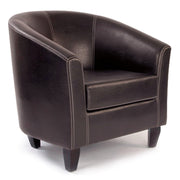 Medium Back Tub Style Armchair Upholstered in a durable Leather Effect Finish