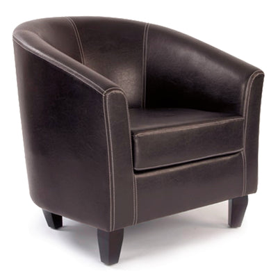 Medium Back Tub Style Armchair Upholstered in a durable Leather Effect Finish