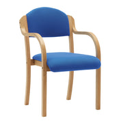 Beech Framed Stackable Side Armchair with Upholstered and Padded Seat and Backrest