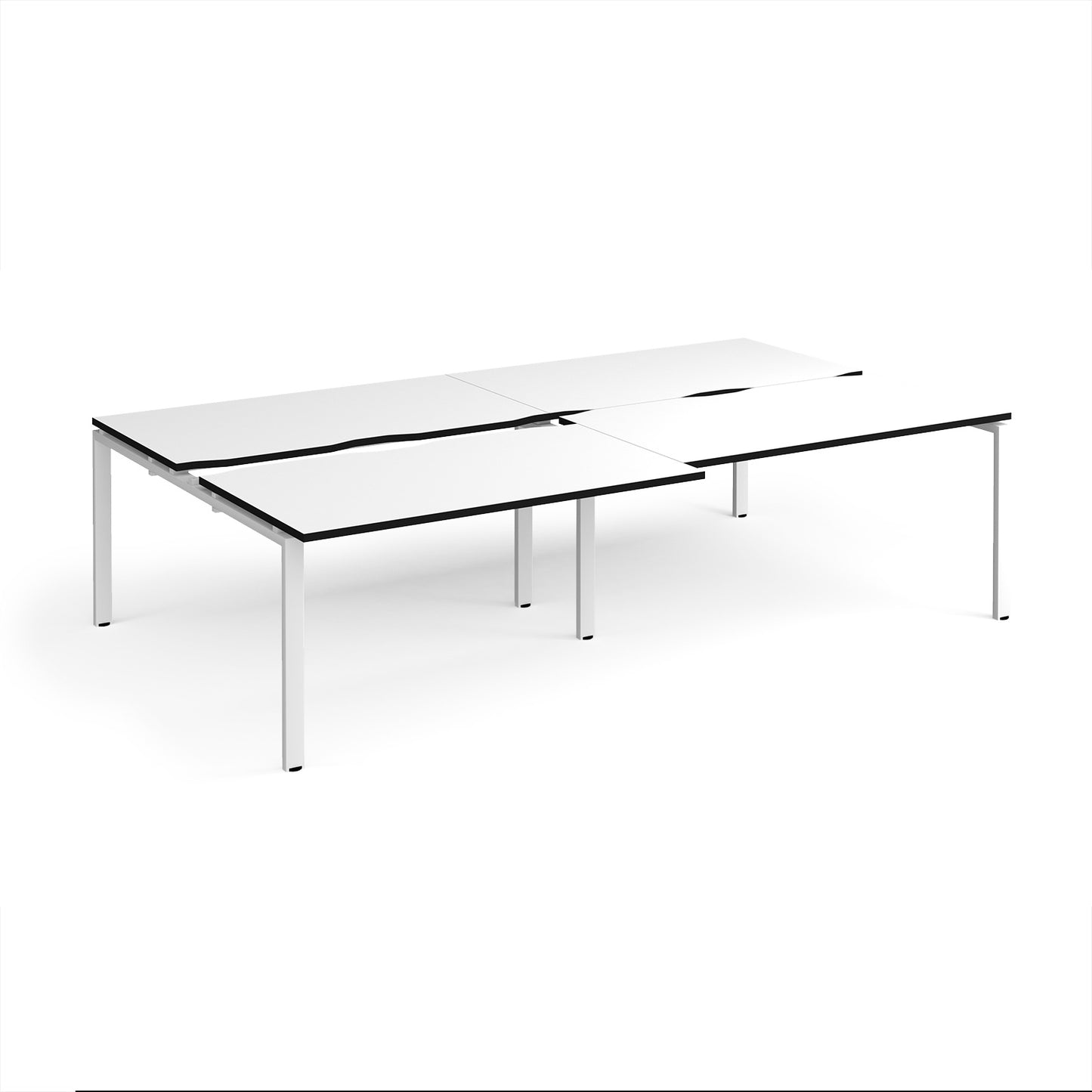 Adapt sliding top double B2B desks 1600mm deep - STE2816-WH-WK
