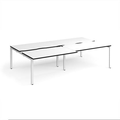 Adapt sliding top double B2B desks 1600mm deep - STE2816-WH-WK