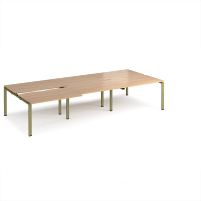 Adapt sliding top triple B2B desks 1600mm deep - STE3616-GN-B