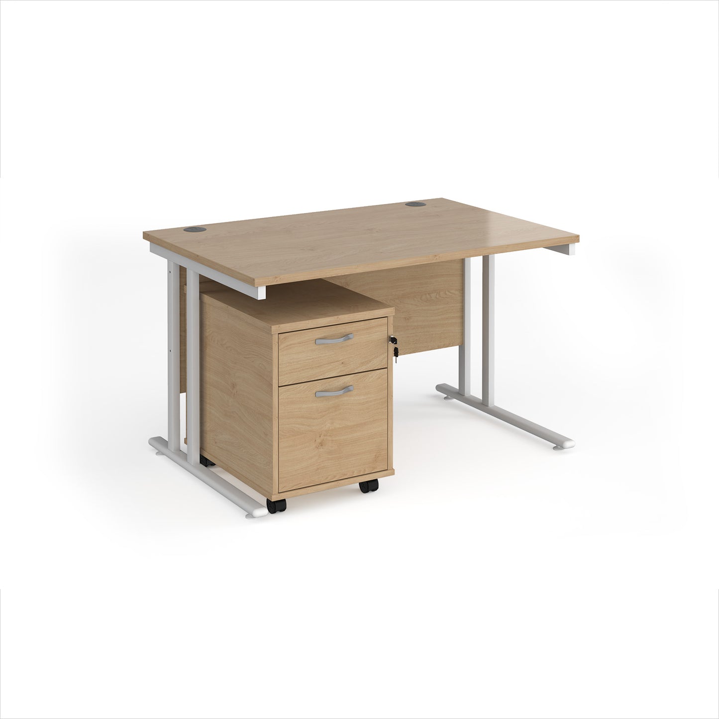 Maestro 25 desk 800mm with 2 drawer pedestal - SBWH212KO