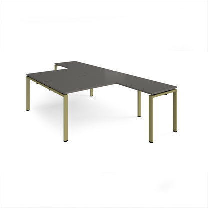 Adapt back to back desk with return - ER16168-GN-OG