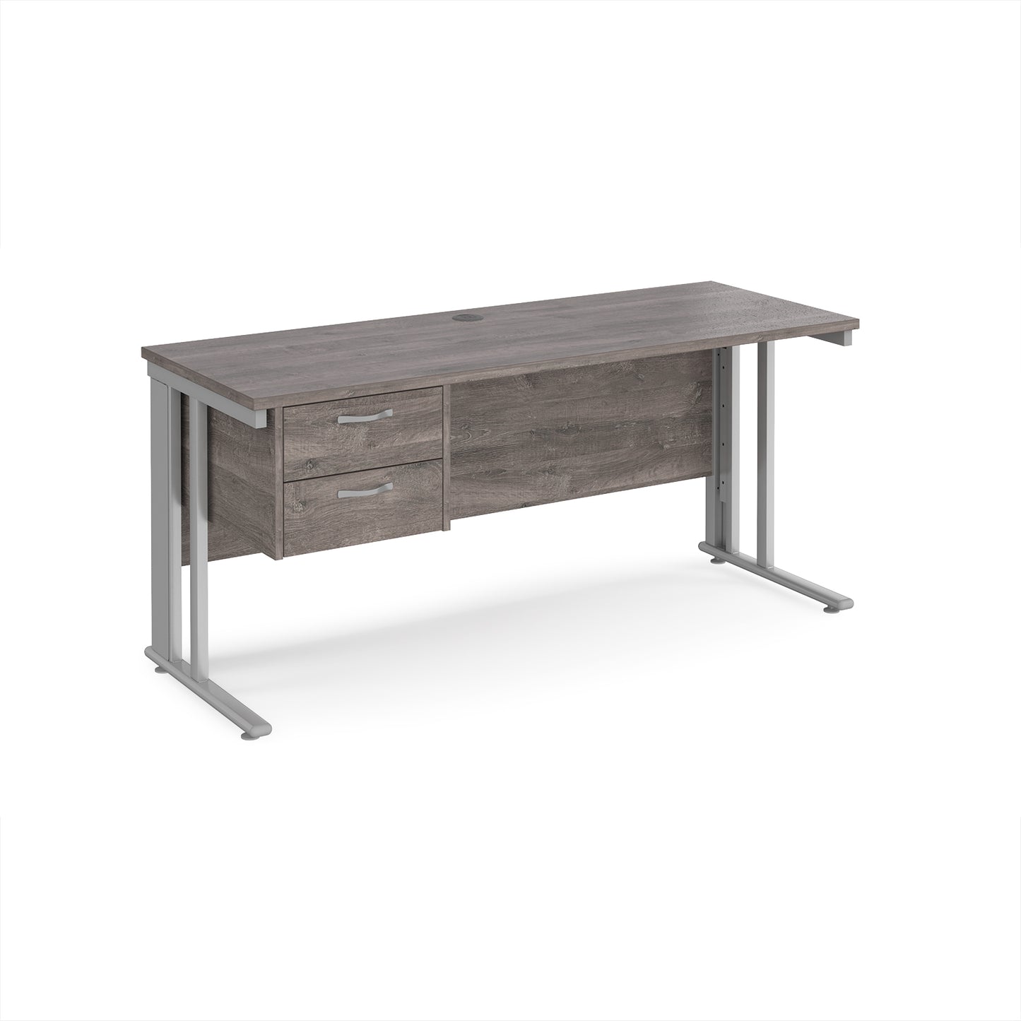 Maestro 25 cable managed 600mm deep desk with 2 drawer ped - MCM616P2SGO