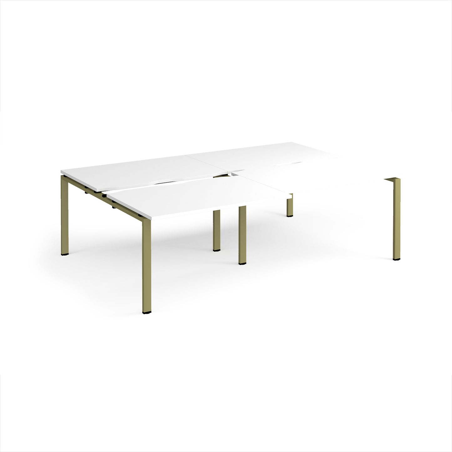 Adapt sliding top double B2B desks 1600mm deep - STE2416-GN-WH