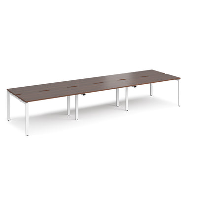 Adapt sliding top triple B2B desks 1200mm deep - STE4212-WH-W