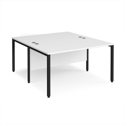 Maestro 25 bench back to back straight desks 1600mm - MB1416BKWH