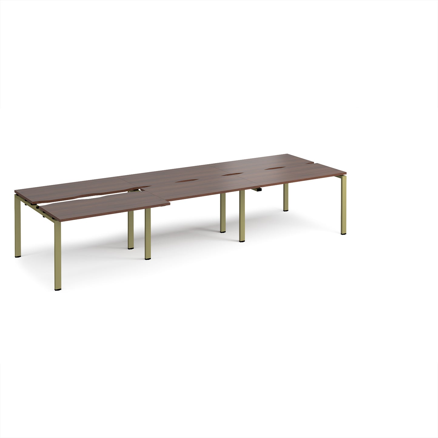 Adapt sliding top triple B2B desks 1200mm deep - STE3612-GN-W
