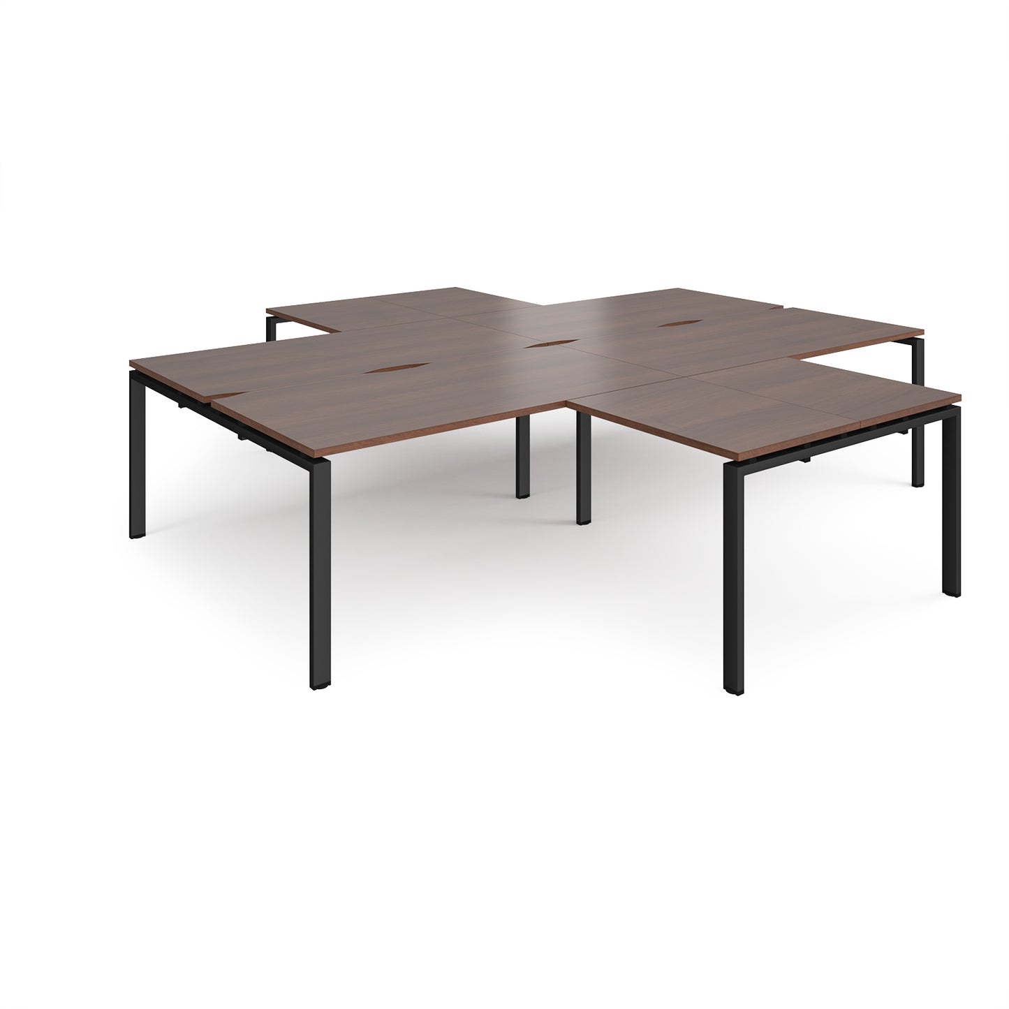 Adapt 4 desk cluster with returns - ER32168-K-W