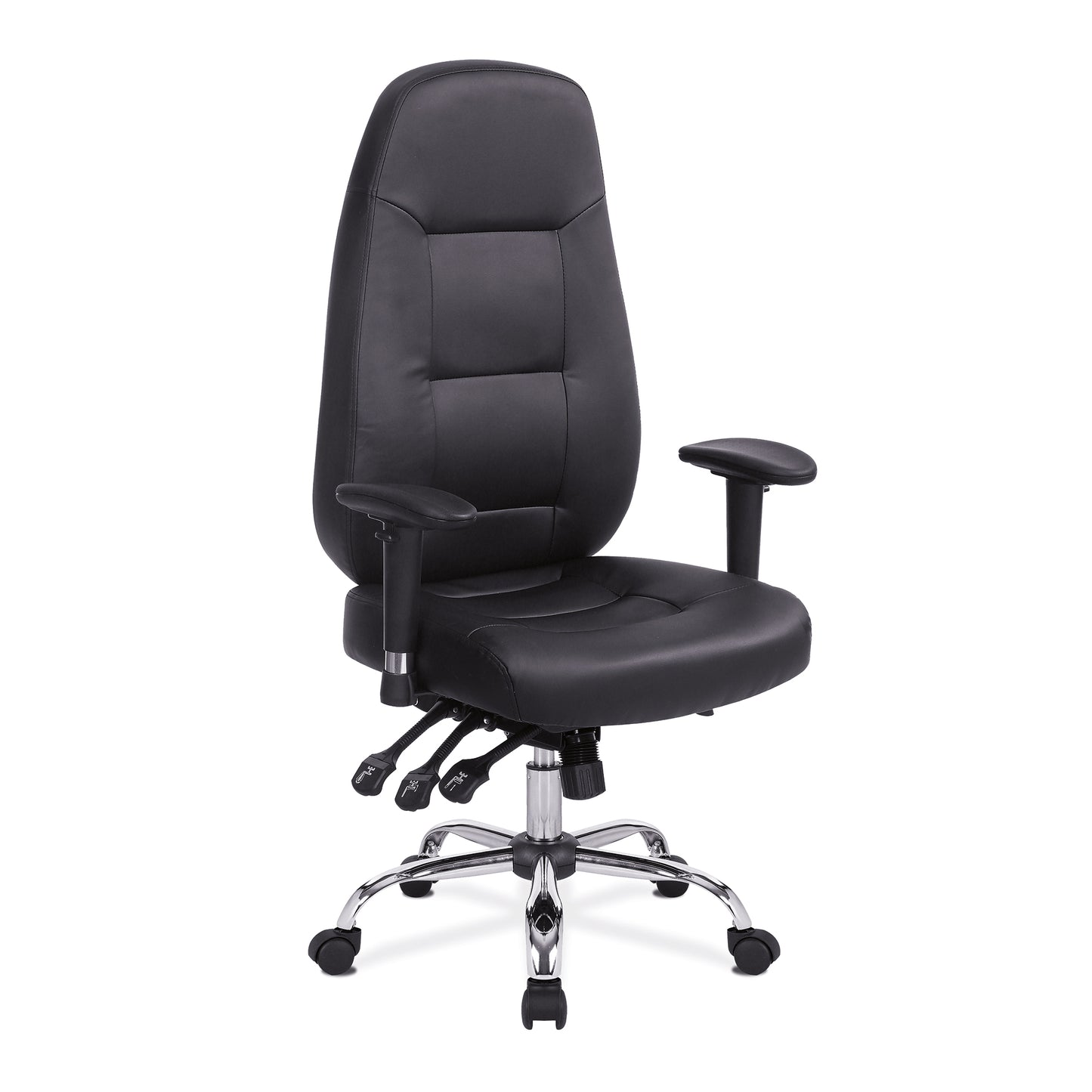 24 Hour Synchronous Operator Chair with Fabric Upholstery and Chrome Base