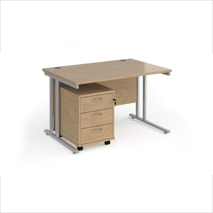 Maestro 25 desk 800mm with 3 drawer pedestal - SBS312KO