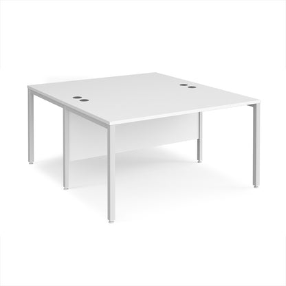 Maestro 25 bench back to back straight desks 1600mm - MB1416BWHWH