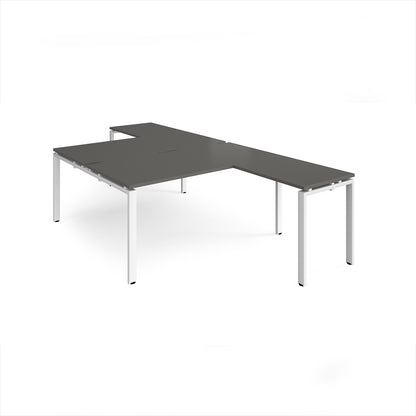 Adapt back to back desk with return - ER16168-WH-OG