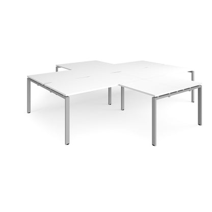 Adapt 4 desk cluster with returns - ER32168-S-WH