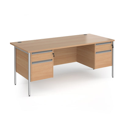 Contract 25 H-Frame straight desk with 2 and 2 drawer peds - CH18S22-S-B