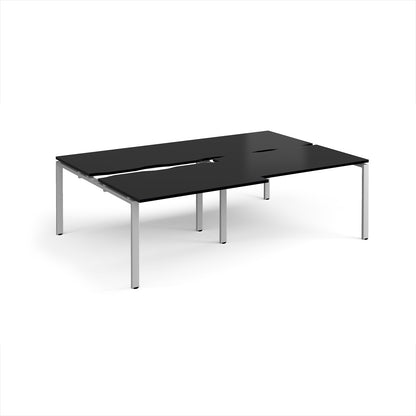 Adapt sliding top double B2B desks 1600mm deep - STE2416-S-BK