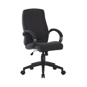 High Back Fabric Manager Chair with Padded Armrests, Deep Plush Back and Seat & Butterfly Mechanism