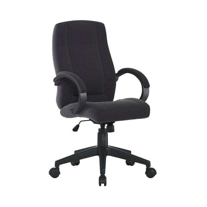 High Back Fabric Manager Chair with Padded Armrests, Deep Plush Back and Seat & Butterfly Mechanism
