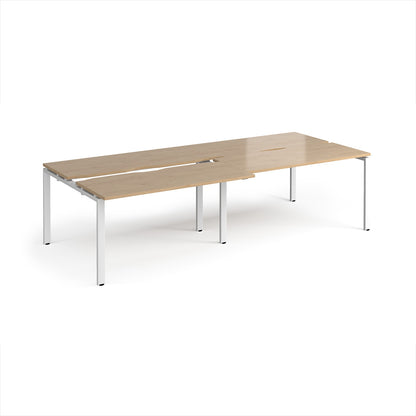 Adapt sliding top double B2B desks 1200mm deep - STE2812-WH-KO