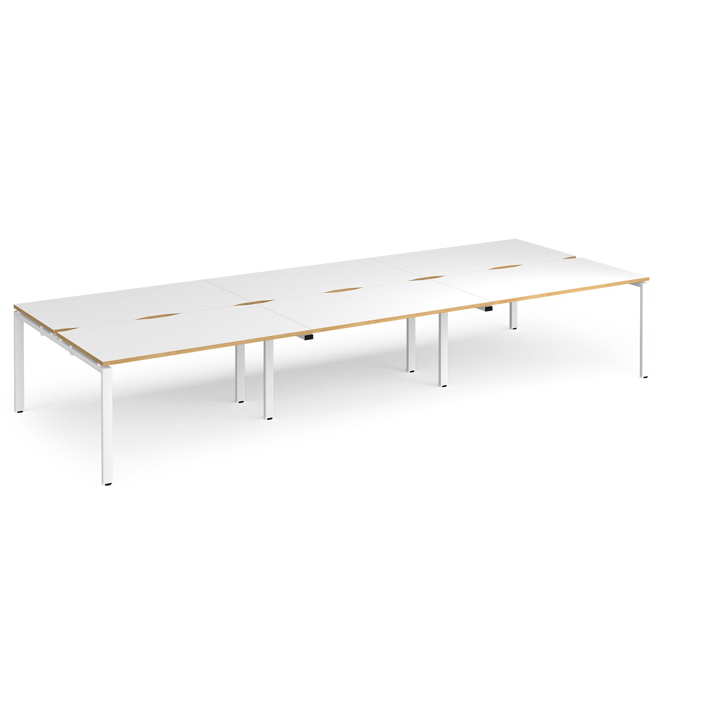 Adapt triple back to back desks 1600mm deep - E4216-WH-WO