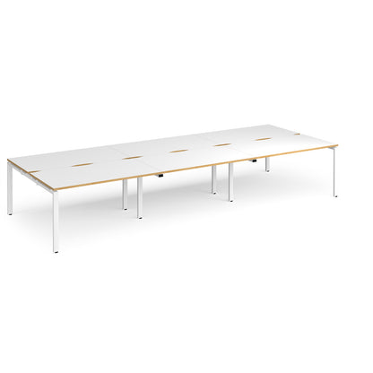 Adapt triple back to back desks 1600mm deep - E4216-WH-WO