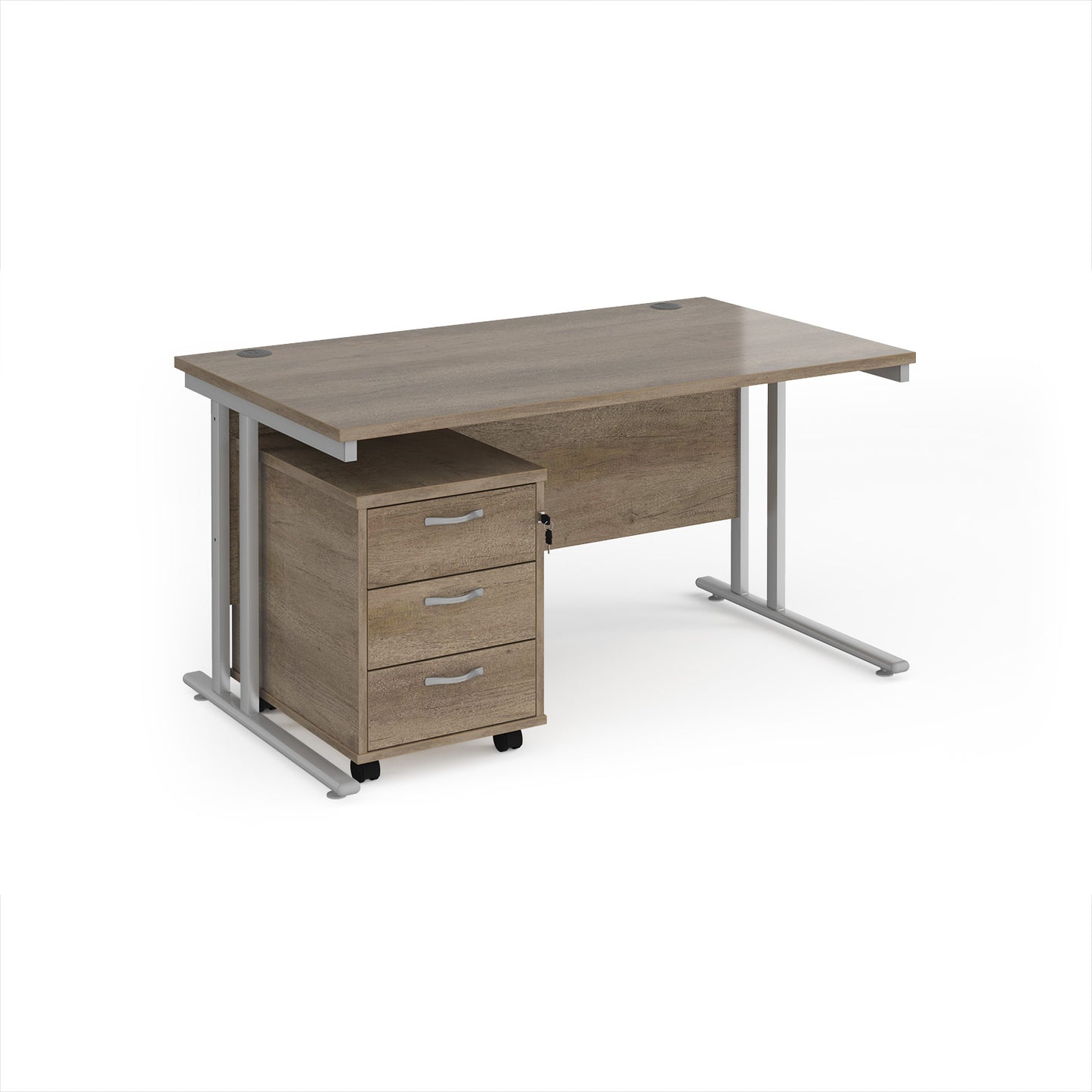 Maestro 25 desk 800mm with 3 drawer pedestal - SBS314NO