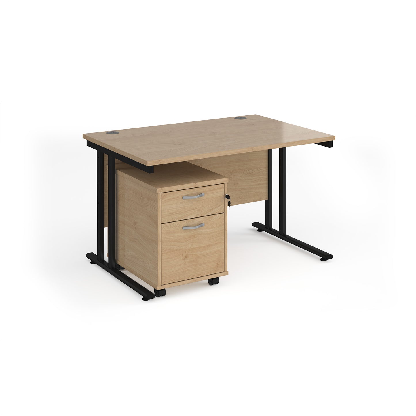 Maestro 25 desk 800mm with 2 drawer pedestal - SBK212KO