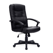 High Back Leather Effect Executive Armchair with Integral Headrest