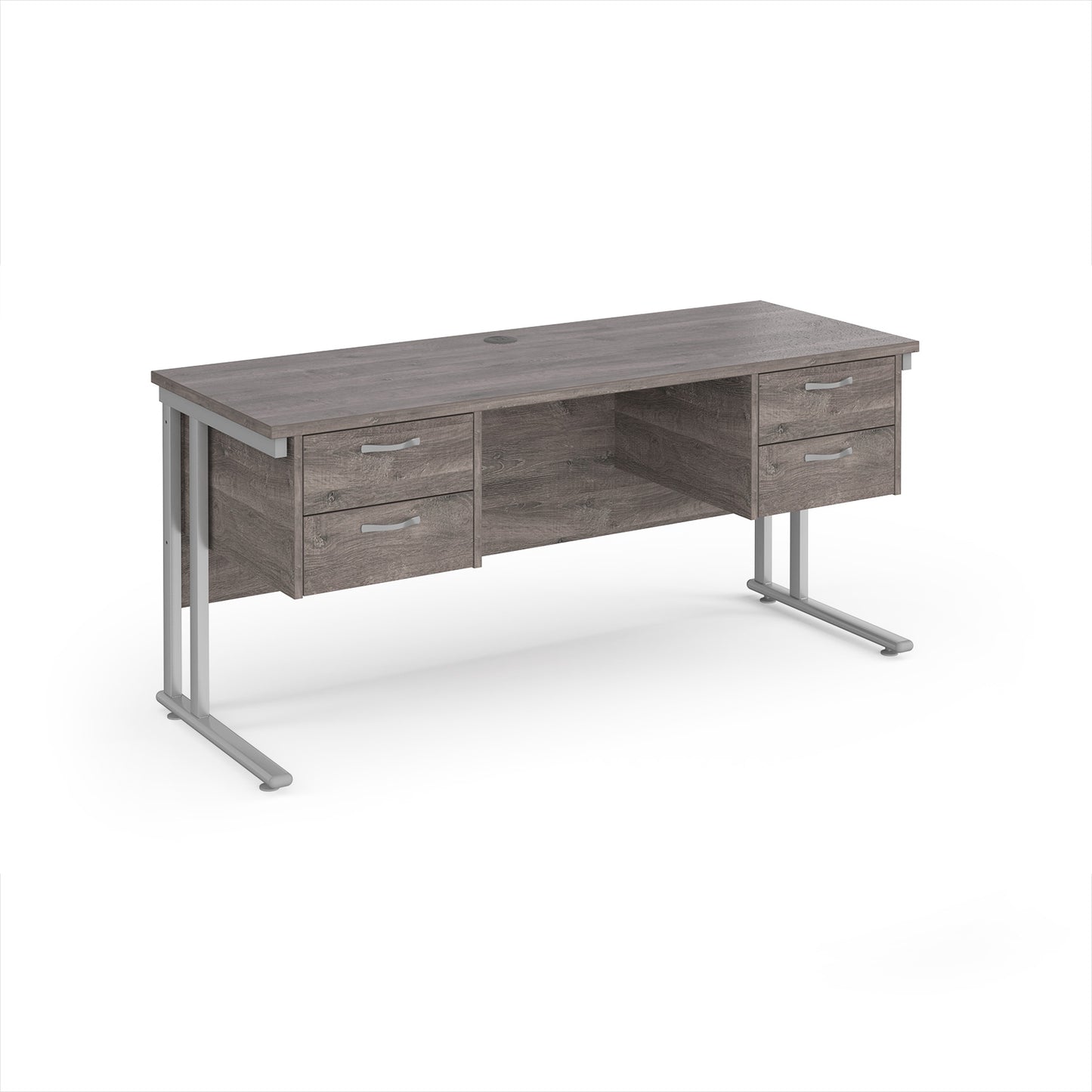 Maestro 25 cantilever 600mm deep desk with 2 x 2 drawer peds - MC616P22SGO