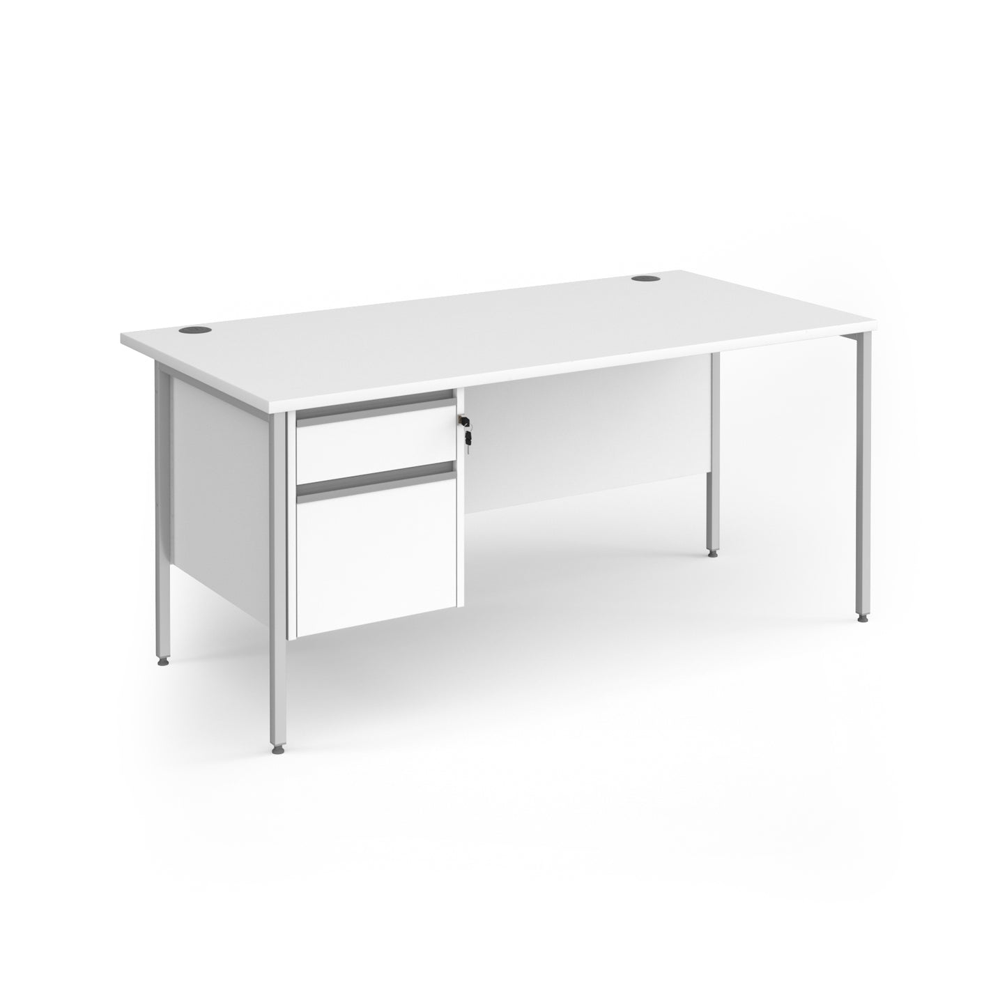 Contract 25 H-Frame straight desk with 2 drawer pedestal - CH16S2-S-WH