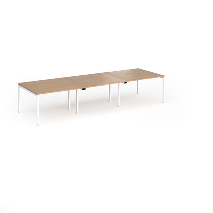 Connex Plus Goal Post Double Back to Back Desks 1200mm deep - GCO3612-WH-B