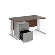 Maestro 25 bundle straight 1400 desk with 3 drawer pedestal