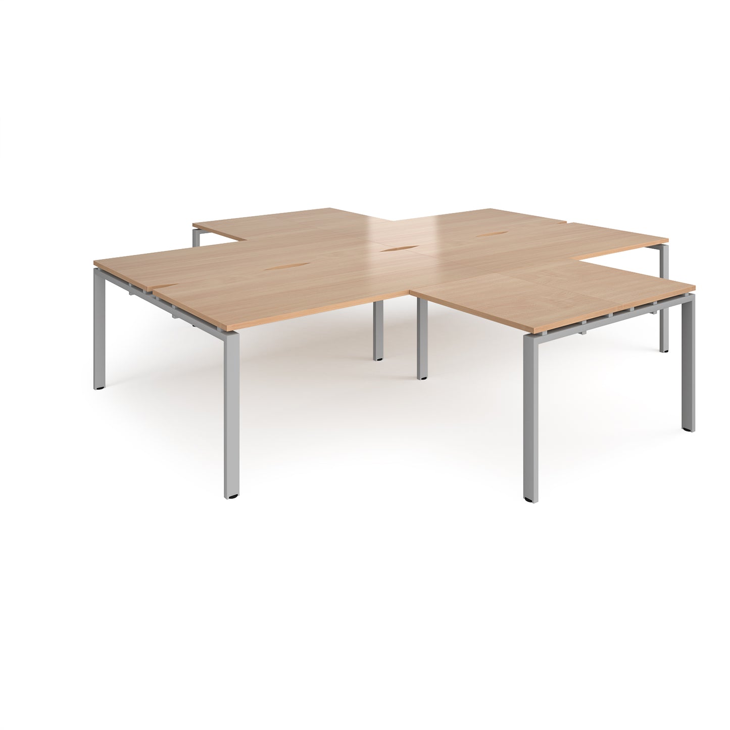 Adapt 4 desk cluster with returns - ER32168-S-B
