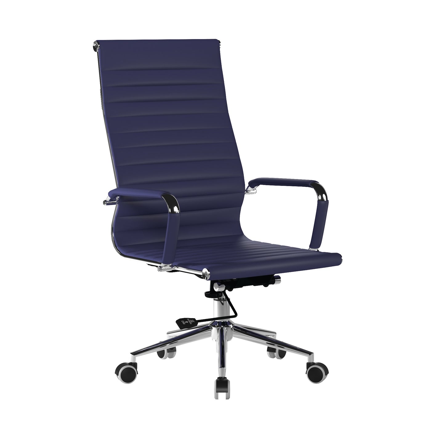 Contemporary High Back Bonded Leather Executive Armchair with Chrome Base