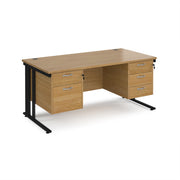 Maestro 25 cable managed 800mm deep desk with 2 & 3 drawer peds