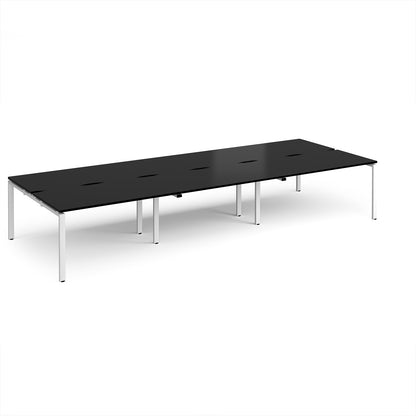 Adapt triple back to back desks 1600mm deep - E4216-WH-BK