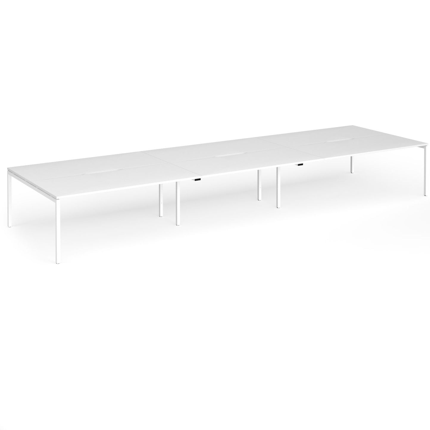 Connex Plus Goal Post Double Back to Back Desks 1600mm deep - GCO5416-WH-WH