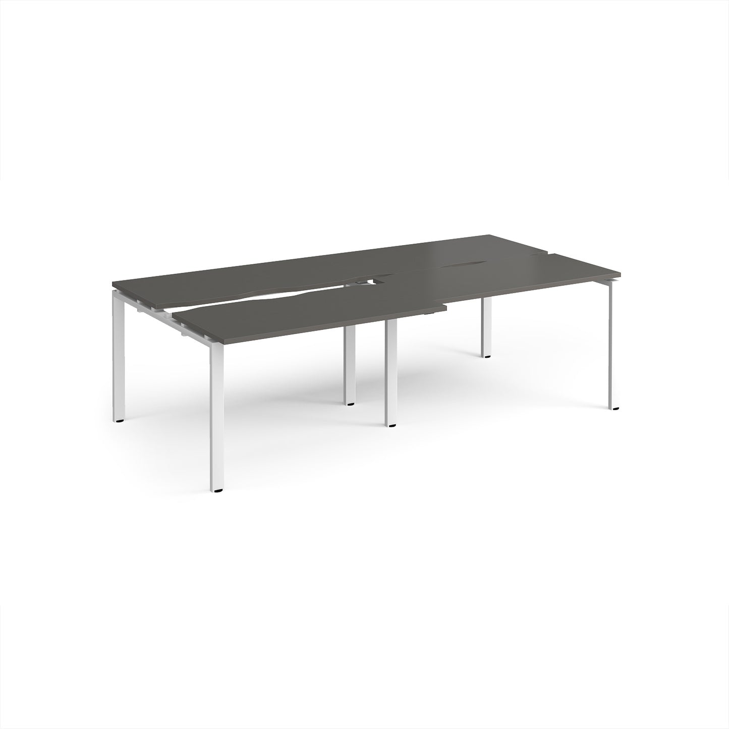 Adapt sliding top double B2B desks 1200mm deep - STE2412-WH-OG