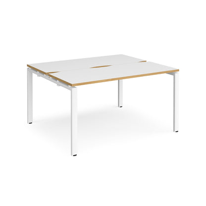 Adapt back to back desks 1200mm deep - E1412-WH-WO