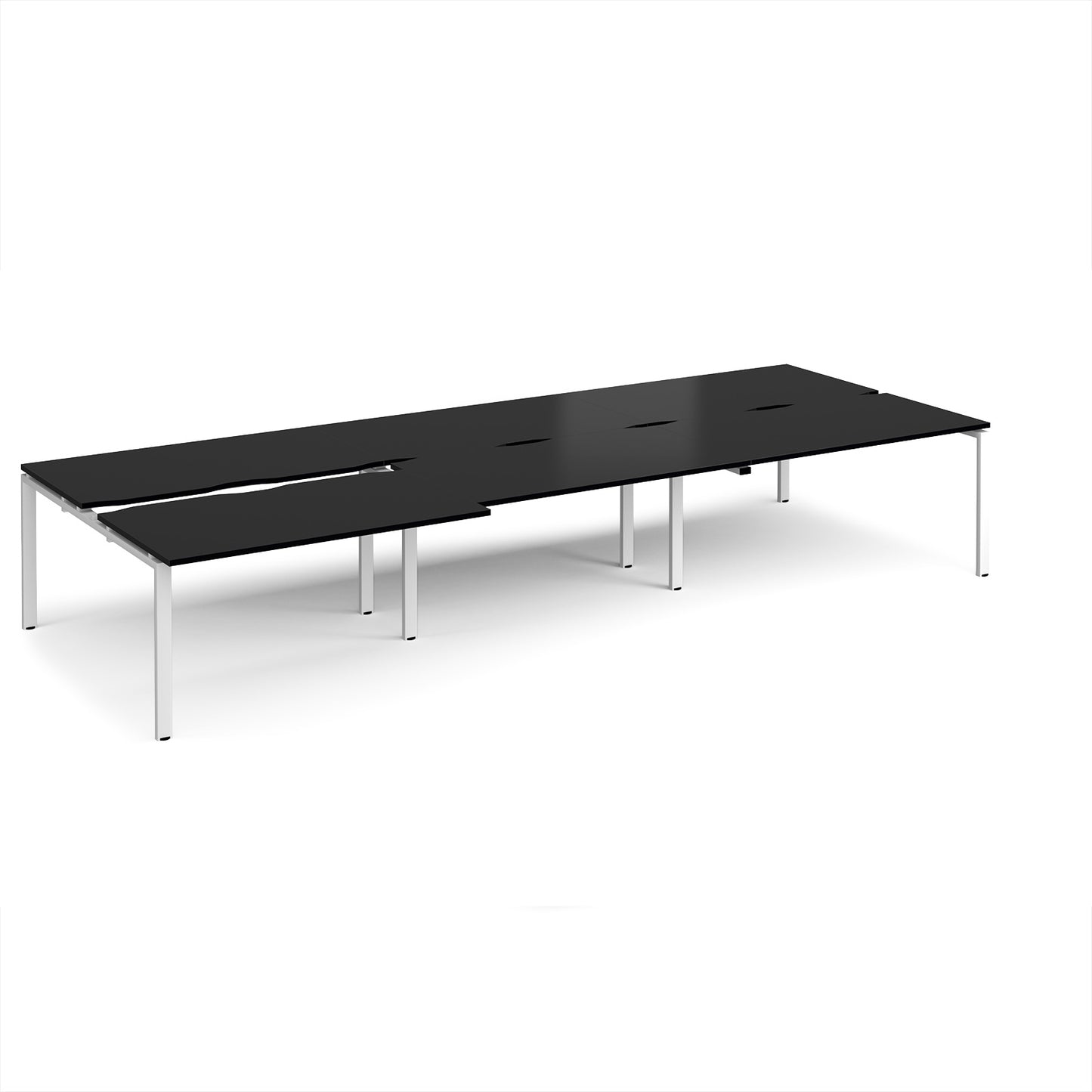 Adapt sliding top triple B2B desks 1600mm deep - STE4216-WH-BK