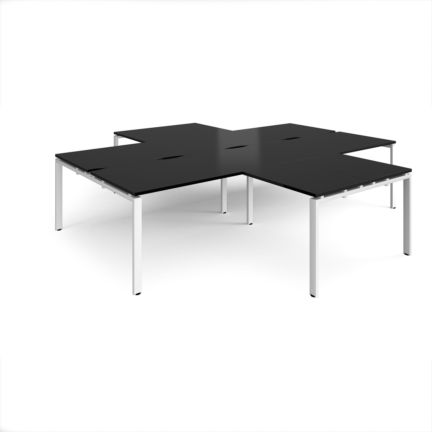 Adapt 4 desk cluster with returns - ER32168-WH-BK