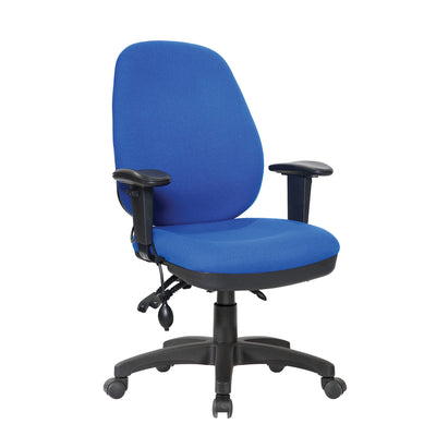 High Back Operator Chair with Height Adjustable Back & Arms, Seat Slider, Back Tilt Mechanism & Air Lumbar Pump