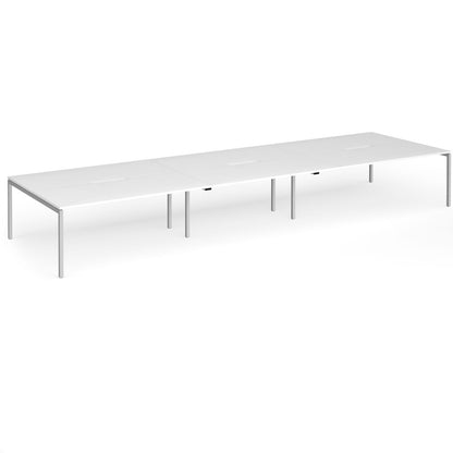 Connex Plus Goal Post Double Back to Back Desks 1600mm deep - GCO5416-S-WH