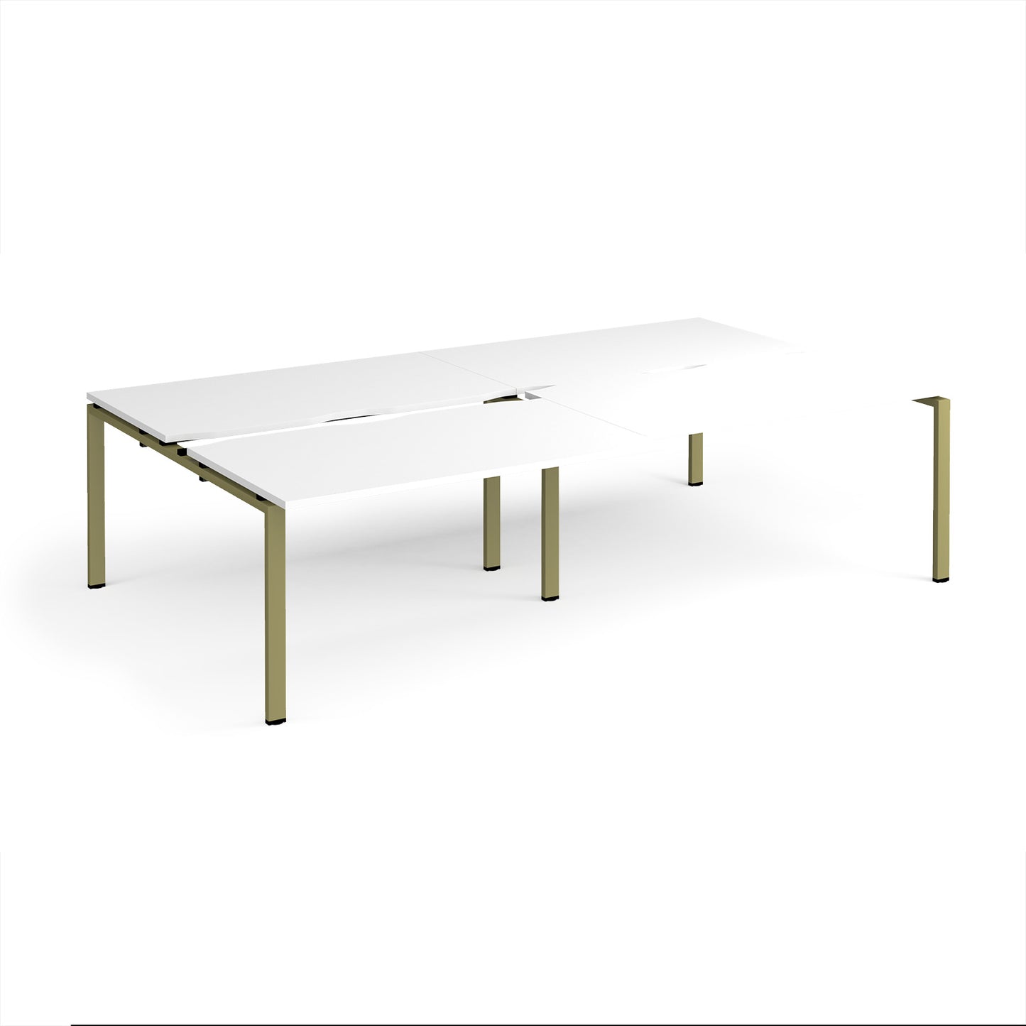 Adapt sliding top double B2B desks 1600mm deep - STE2816-GN-WH