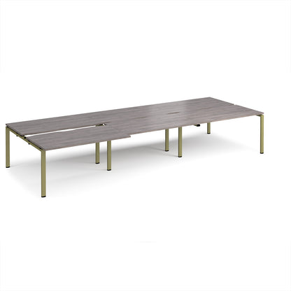 Adapt sliding top triple B2B desks 1600mm deep - STE4216-GN-GO