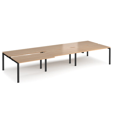 Adapt sliding top triple B2B desks 1600mm deep - STE4216-K-B