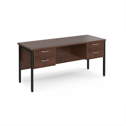 Maestro 25 H-Frame 600mm deep desk with 2 x 2 drawer peds - MH616P22KW